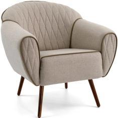 Imagem de Poltrona Decorativa Sala de Estar Pés Palito Sacha Tressê Rústico - Gran Belo