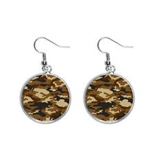 Imagem de Brinco de prata com estampa de ilustração de grão de arte em linha de camuflagem joia feminina