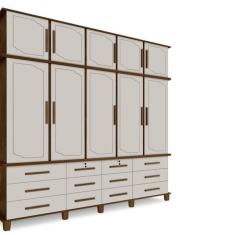 Imagem de Guarda Roupa Berlim Quarto Casal 5 Portas 12 Gavetas Com Male