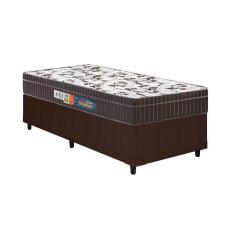 Imagem de Cama Box Solteiro: Colchão Espuma D45 Polar Pérola Brown + Base Crc Courano Brown(88x188)