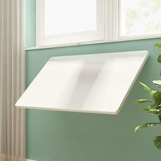 Imagem de Mesa plegable de pared, mesa de cocina, mesa flotante para computadora portátil, mesa de comedor, mesa auxiliar plegable de madera, mesa de esquina, blanco (120 x 50 cm / 47 x 20 p