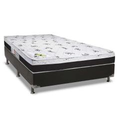 Imagem de Cama Box Casal: Colchão Ortopédico Luckspuma D33-ag65 Aspen Super FirmeBase Suede Black(138x188)