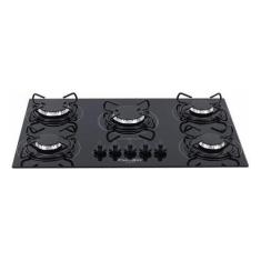 Imagem de Cooktop A Gás 5 Bocas Vidro Bivolt 68x46x5,5cm - Esmaltec , Bivolt