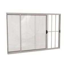 Imagem de Janela De Correr Alum nio 100 X 100 X 8cm Grade 2 Folhas V. I