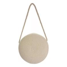 Imagem de Bolsa Pequena Palha Sintética Redonda Alça Corda - Multimarcas, Off, W
