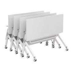 Imagem de Mesas de Conferência 4 Mesas De Madeira Modernas Para Sala De Conferências, Mesa De Treinamento Dobrável Portátil Móvel Para Reuniões De Escritório, Mesa De Treinamento Para Seminários, Fácil De Monta