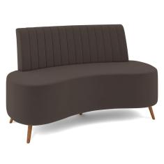 Imagem de Sofá 2 Lugares Para Sala Living 135cm Pés Palito Tamar K04 Veludo Marrom - Mpozenato