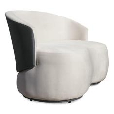 Imagem de Namoradeira 2 Lugares Org nica Decorativa Lara Veludo Bege/pu