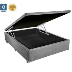 Imagem de Cama Box Baú Solteiro Gold AColchões Síntetico Cinza 41x138x188