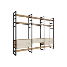 Imagem de guarda-roupa closet modulado industrial philly 5 gv cedro e off white