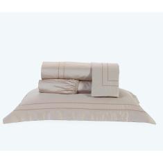 Imagem de Lençol Solteiro King Pádua 400 Fios 100% Algodão Caqui