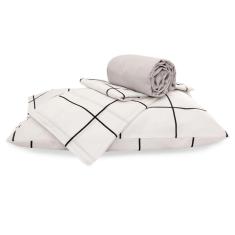 Imagem de Jogo de Cama Lençol Solteiro 3 Peças Algodão Classic - Grid