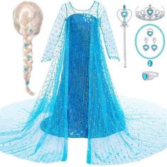 Imagem de Fantasia De Princesa G.C Girls Elsa Frozen Com Acessórios