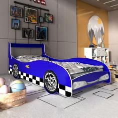 Imagem de Cama Infantil Carro Rally 100% Mdf Azul - Gelius