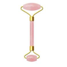Imagem de Rolo Massageador Facial Pedra Quartzo Rosa Antirrugas Jade