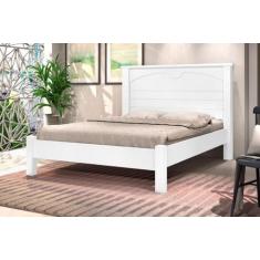 Imagem de Cama LIO Casal 100% MDF Com Estrado em Madeira Cor Branco - JA