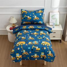 Imagem de Conjunto de roupa de cama infantil NTBED Traffic Construction para men