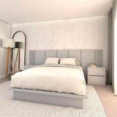 Imagem de Cama Queen e Cabeceira c/ 2 Mesas e 2 Gavetas MDF Sob Medida - Casa La