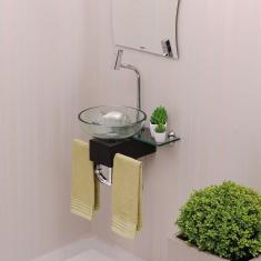 Imagem de Gabinete Para Banheiro De Vidro Franklin Astra Transparente