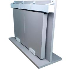 Imagem de Kit Trilho Correr 2,00m 35x35 Alumínio Branco p/ Duas Portas de 50cm -