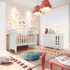 Imagem de Quarto de Bebê Gran Selena Berço Mini Cama Mirelle Cômoda Infantil com Porta Branco Carolina Baby