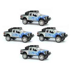 Imagem de Kit 4x Brinquedo Carrinho Camionete Jeep 4x4 Azul - AP TOYS