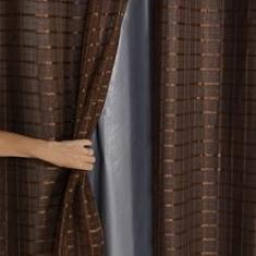 Imagem de Cortina Blackout Prata com Voil Xadrez 2,00 m x 1,40 m - Tabaco