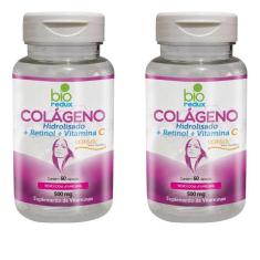 Imagem de Kit 2 Bio Redux - Colágeno Hidrolisado (+ Retinol + Vitamina C) Verisol 60 Cápsulas 500Mg
