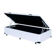 Imagem de Cama Box Baú Solteiro 88 Tecido Sintético Branco com Colchão De Espuma - D33 Ortobom iso 100 60x88x188