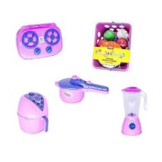 Imagem de Cozinha De Brinquedo Menina Completa Infantil Kit Panelinhas - Altimar