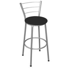Imagem de Banqueta Alta Prata com  Assento Preto - AVANCI BRASIL