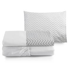 Imagem de Jogo de Lençol Mini Cama 100% Algodão  Xadrez Moderno