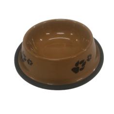Imagem de Comedouro E Bebedouro Estampado Aço Inoxidável Meu Pet Marrom