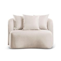 Imagem de Sofá Curvo Orgânico Orion bouclé Nude 400