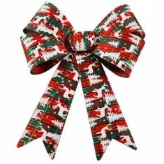 Imagem de Kit 12 Enfeites Árvore Natal Laço Decorado Figuras Natalinas 28,5 Cm