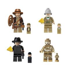 Imagem de Kit 4 Bonecos Indiana Jones Miniatura Bloco De Montar