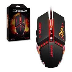 Imagem de Mouse Óptico Gamer Usb 2400 Dpi 6 Botões Led Rgb 4 Cores Cabo Infokit X Soldado GM-705