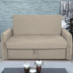 Imagem de Sofá Cama 2 Lugares Com Baú Fabian Suede Bege