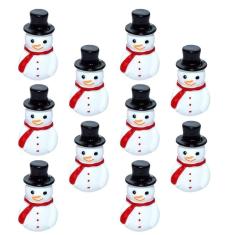Imagem de Estatuetas de boneco de neve em miniatura Kisangel Christmas, 10 peças pretas