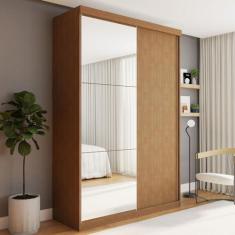 Imagem de Guarda-roupa Solteiro 2 Portas de Correr 2 Gavetas e 3 Espelhos Salvador Plus Carvalho