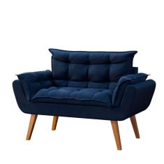 Imagem de Namoradeira Chesterfield Luxo Opala Suede Azul Marinho