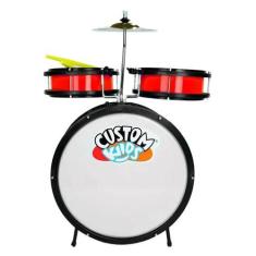 Imagem de Bateria Infantil Custom Kids 3 Peças Ckdm3 Vermelha Ckdm-3