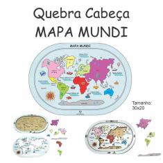 Imagem de Mapa Mundi Quebra Cabeça Pedagógico Educacional Pequeno