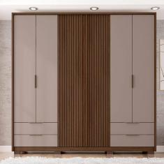 Imagem de Guarda Roupa Casal 6 Portas 4 Gavetas Suburban Talisma Espresso Mpoveis Havana/Cinza