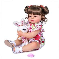 Imagem de Boneca Bebê Reborn Menina Corpo em Vinil com Acessórios