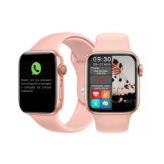 Imagem de Relógio Inteligente Smartwatch Gl08 Rosa Feminino Masculino Envio Já -