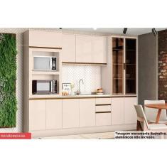 Imagem de Cozinha Completa Connect 6 Peças (1 Armário + 2 Paneleiros + 1 Balcão + 2 Complementos) C5P73 Off White - Henn