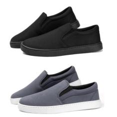 Imagem de Kit 2 Pares Tênis Slip On Amanda  Block com Elastico e Sola Borracha R