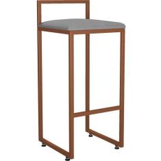 Imagem de Banqueta Alta Para Cozinha Sala De Jantar Hanna L02 Bronze Corano Cinz