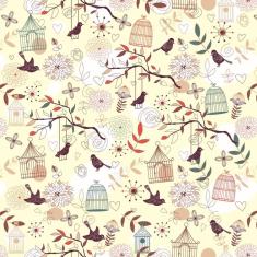 Imagem de Papel De Parede Adesivo Lavável Aves Felizes 18M